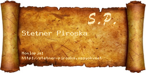 Stetner Piroska névjegykártya
