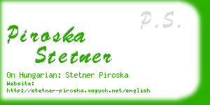 piroska stetner business card